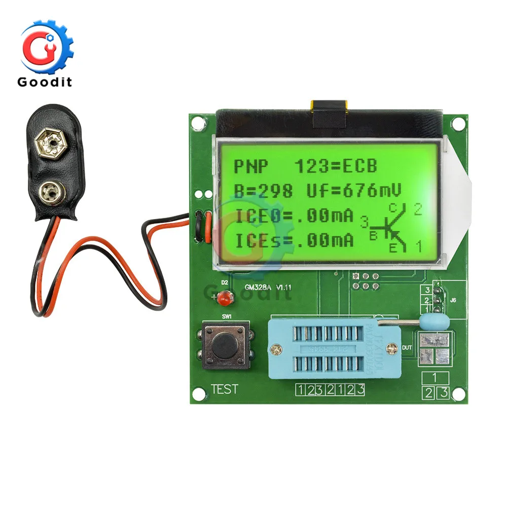 LCD GM328A Transistor Tester Capacitance capacitor frequency Meter LCR\\RLC\\PWM\\ESR Meter MOS/PNP/NPN square wave signal