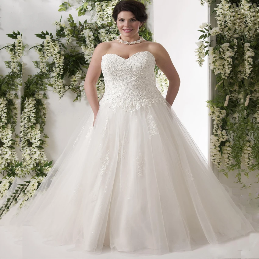 Vestido de noiva elegante, plus size, sem mangas, com lantejoulas, tule, grande, para noivas