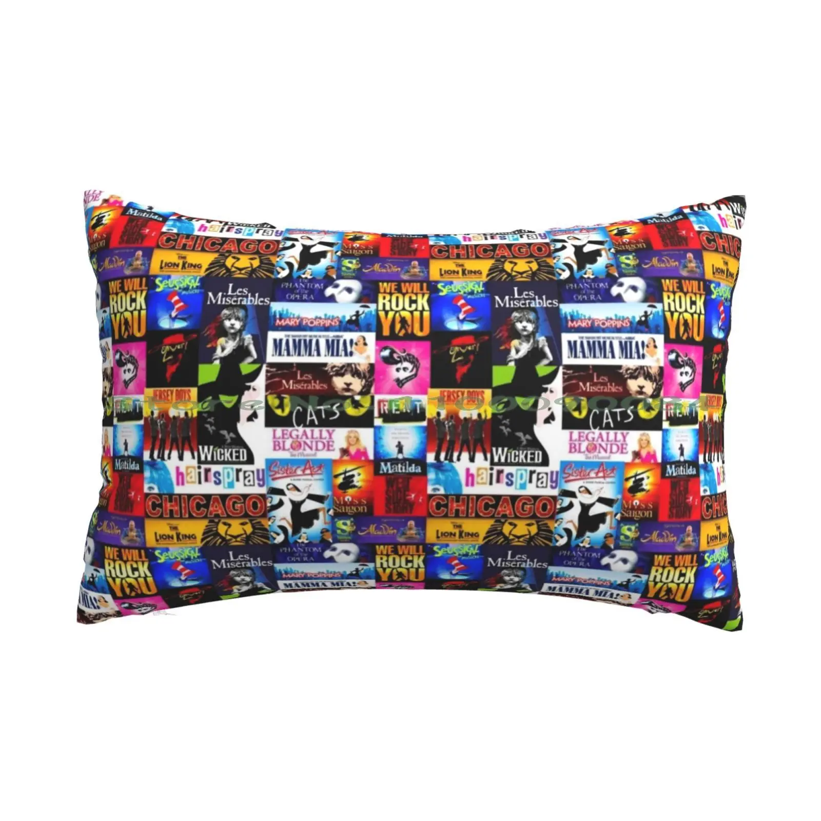 Musicals Pillow Case 20x30 50*75 Sofa Bedroom Musicals Music Design Musical Theatre Shows Broadway West End London