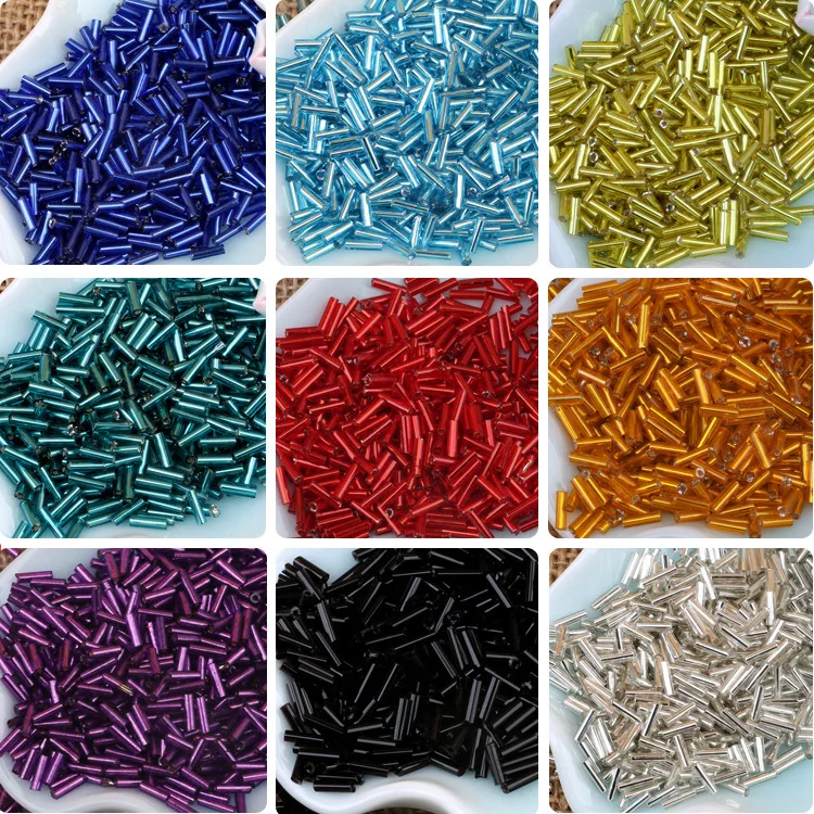 Wholesale 10000pcs 2*6mm Bright Colors Tube Pony Plastic Jewelry Beads Ornament Accessories Bracelet Earring Necklace Garments