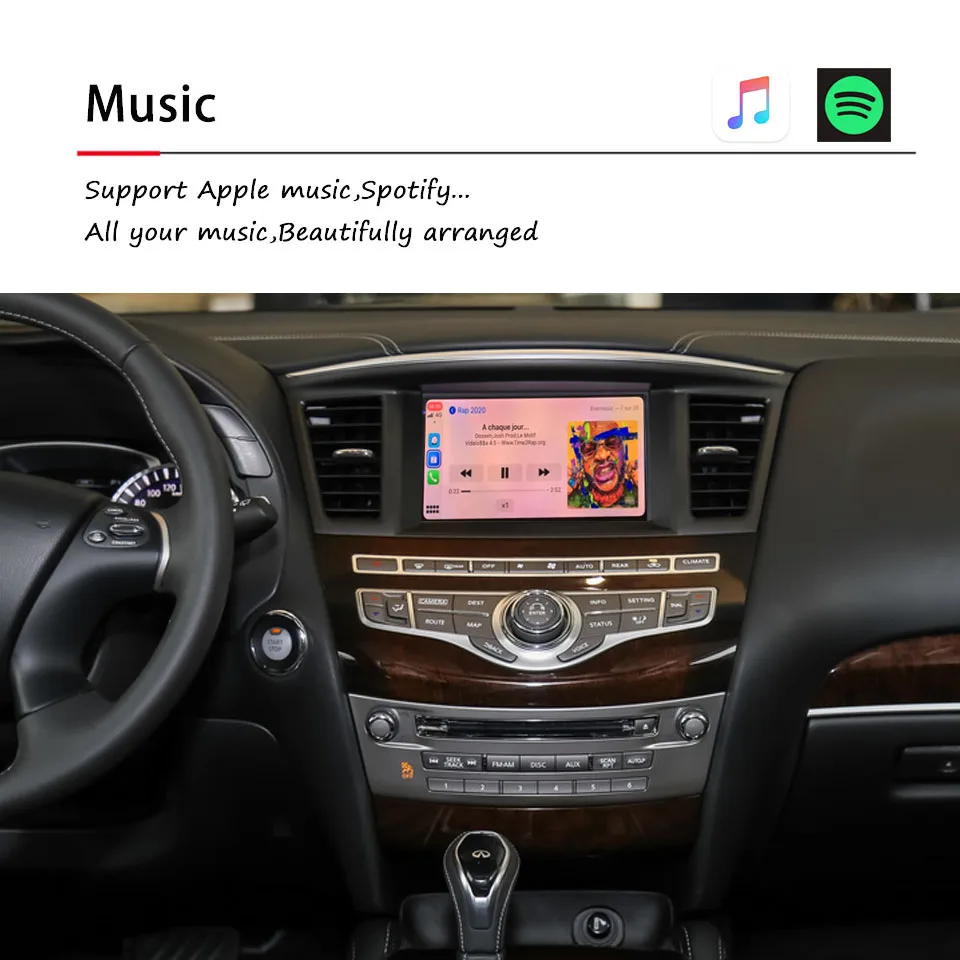 Car Multimedia Retrofit Integrated Wireless Android Auto Apple CarPlay Upgrade Device for Nissan Armada Y62 Patrol Pathfinder