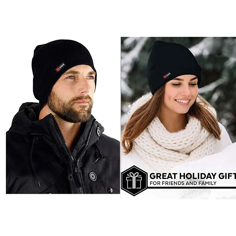 Marke Skullies Mützen Männer Winter Hüte Für Männer Kappe Frauen Winter Gestrickte Hut Männlich Warme Dicke Gorro Motorhaube Pelz Stricken Beanie Hut Kappe – Detail 1