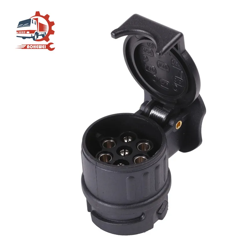 AOHEWEI 13 To 7 Pin Trailer Adapter Plug Connector Towbar Towing Socket Couplings Waterproof Durable for Car Truck Caravan Van