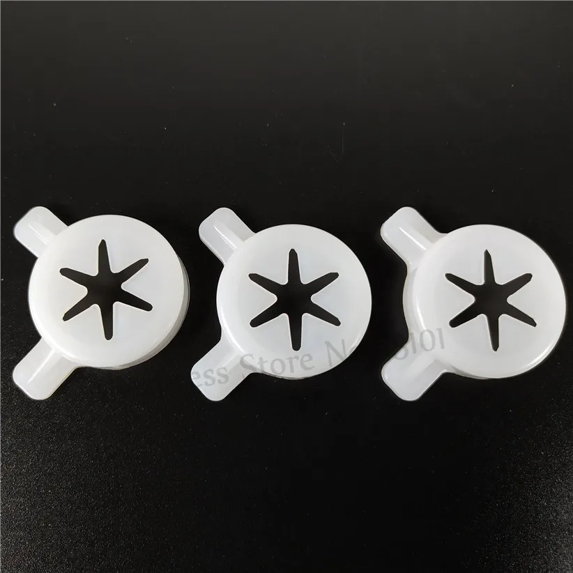 3 pcs/lot Modeling Caps of Ice Cream Machine Spare Parts Hexagram Snowflake Shaped Moulding Lids Accessories Inner Diameter 29mm