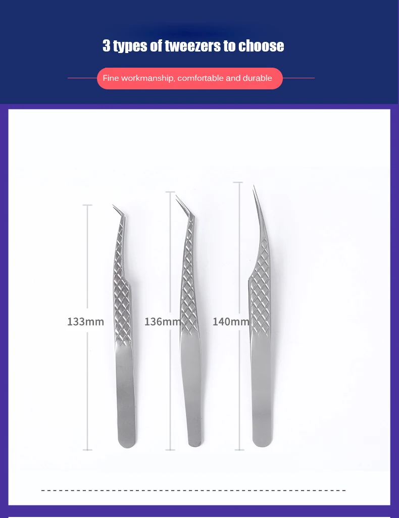 Titanium alloy tweezers for eyelash extenisons Makeup Professional Eyelash Tweezers 3D Volume eyelash tweezers wholesale