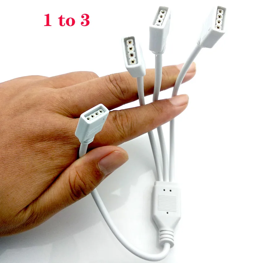 4 Pin RGB Connector Cable 1 to 2 3 4 Ports LED Extension Splitter Cable Wire For RGB LED Strip With 4 Pin Plugs