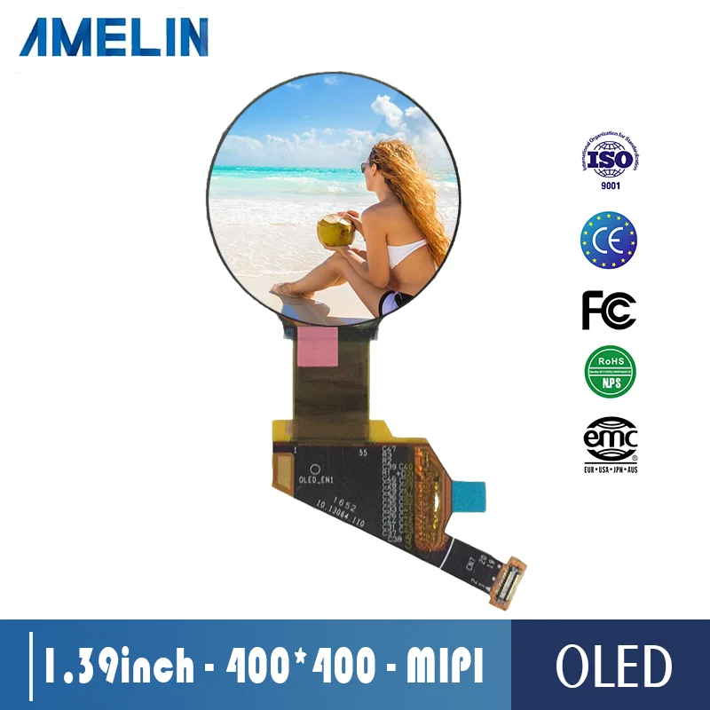 

1.39 inch AMOLED 400*400 round lcd screen with MIPI DSI interface module 1.39 round auo amoled