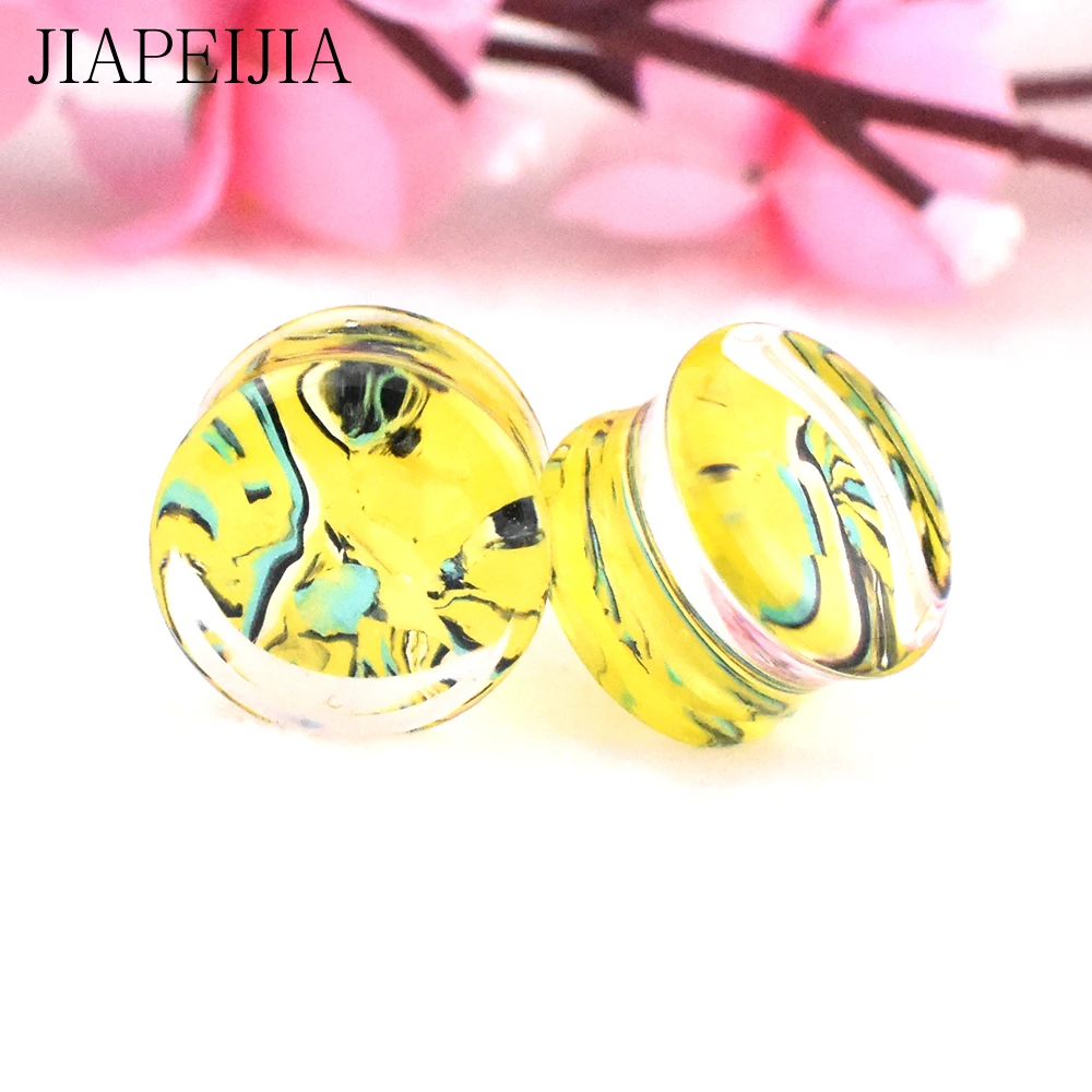 Multicolor Marbling Acrylic Ear Gauges Plugs Tunnel Ear Expander Stretcher Piercing Earring 6-30mm