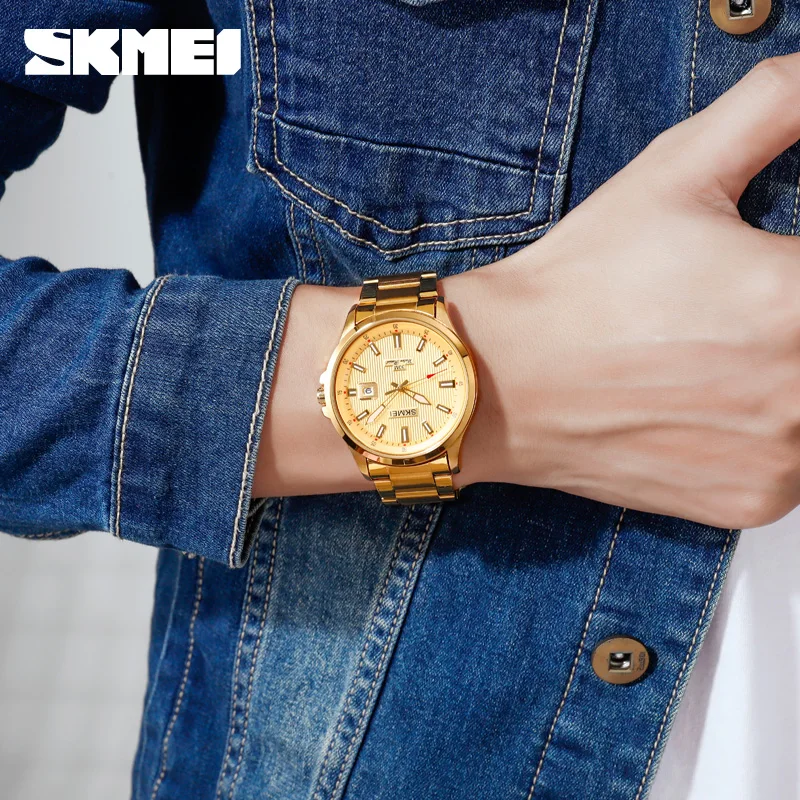 SKMEI Date Time Luxury Quartz Men Watches Three Dimensional Texture Dial Wrist Quartz Men Watches Fashon Male reloj hombre 1654