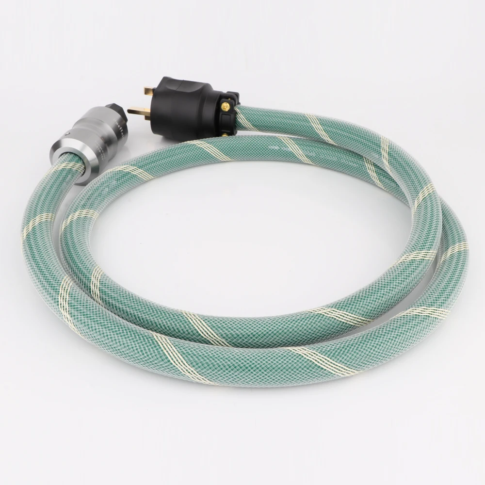 Hi-End UK Power Cable with Gold Plated UK Connector IEC c15 Mains Wire 99.998% OFC Copper Silver Plated Conductor