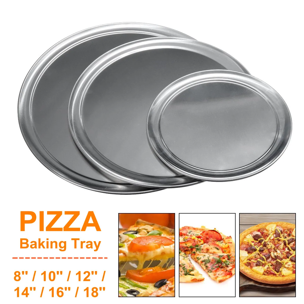 8/10/12/14/16/18 inch pizza baking pan non-stick aluminum pancake pizza mesh baking pan metal baking pan kitchen baking tools