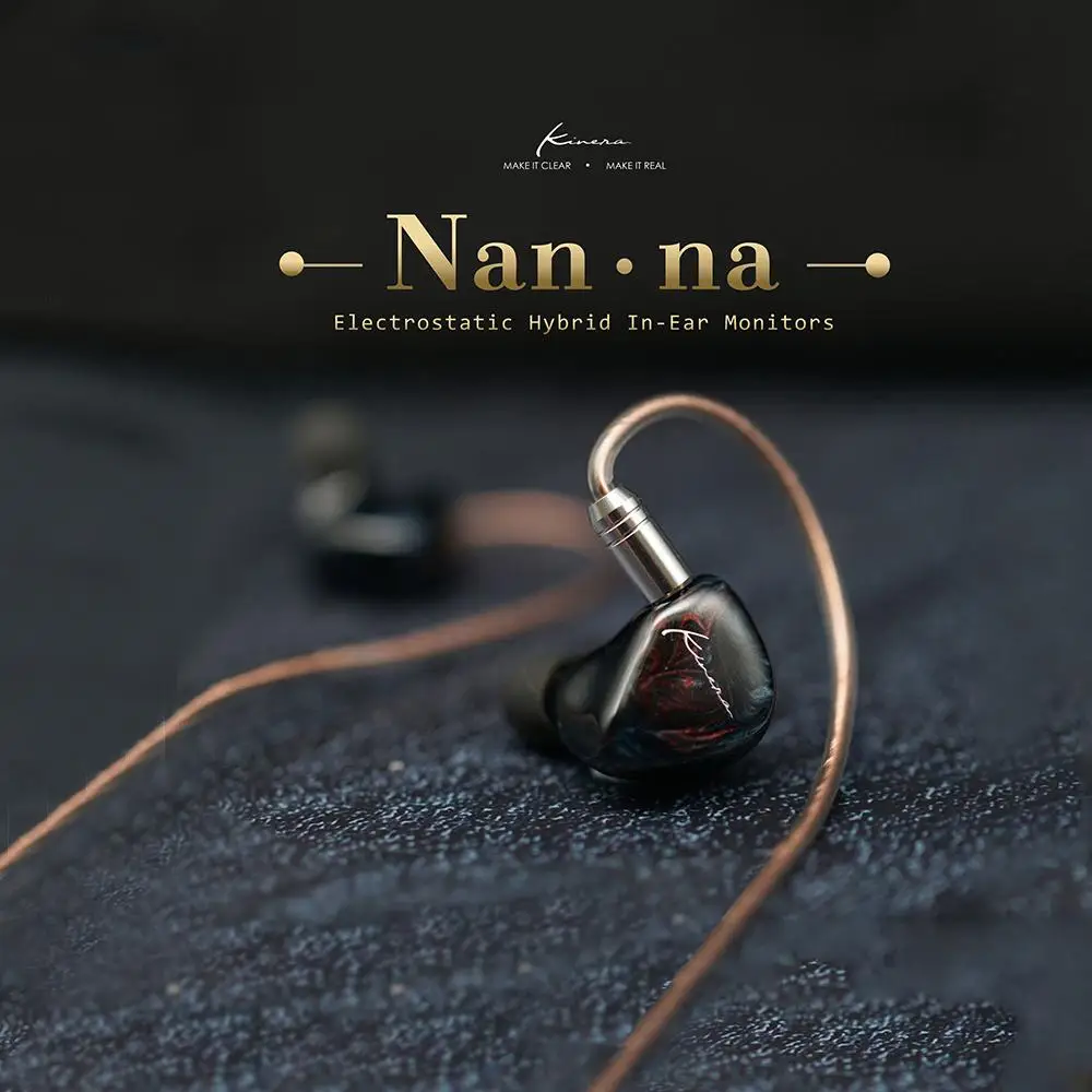 Kinera Nanna Electrostatic Dynamic Driver Balanced Armature Hybrid Flagship HiFi Monitor in-Ear Earphone 2 Pin Detachable Cable