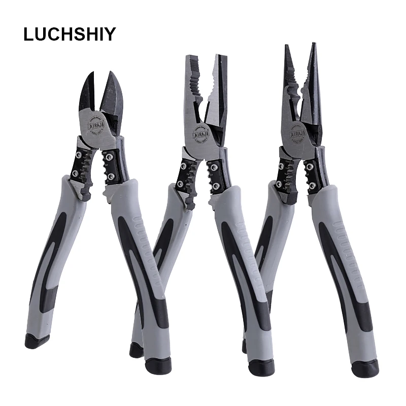 

6''7'' Wire Pliers Multi Diagonal Pliers Set Stripper Crimper Cutter Needle Nose Nipper Wire Stripping Crimping Repair Hand Tool