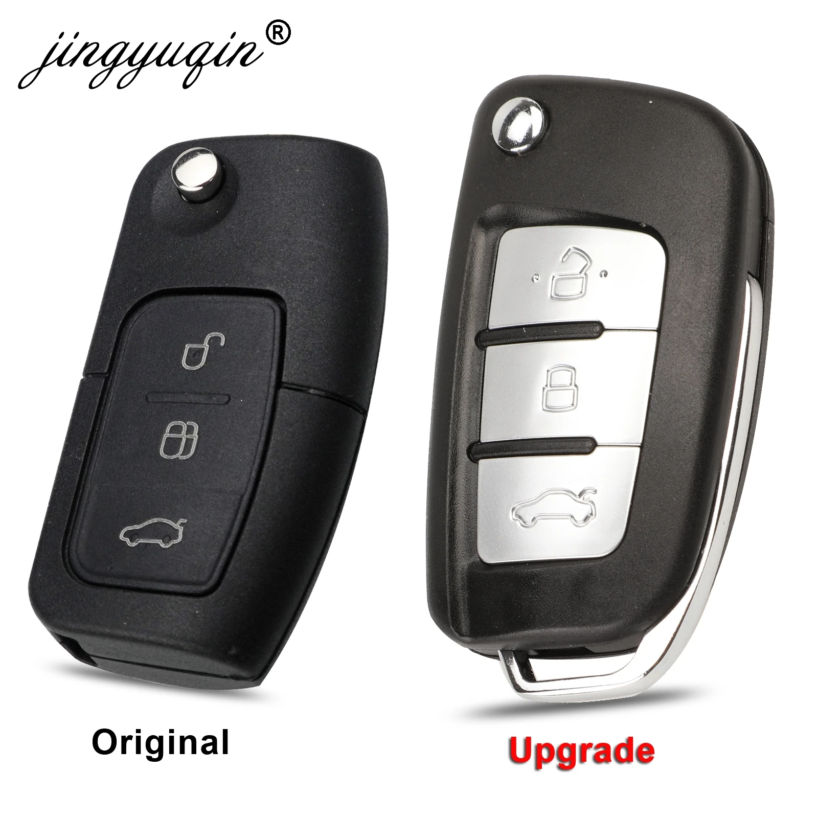 Zmodyfikowana 3-przyciskowa składana obudowa na zdalny klucz do Ford Focus Fiesta C-Max S-Max Ka Mondeo Galaxy Fob Case HU101 FO21 Blade