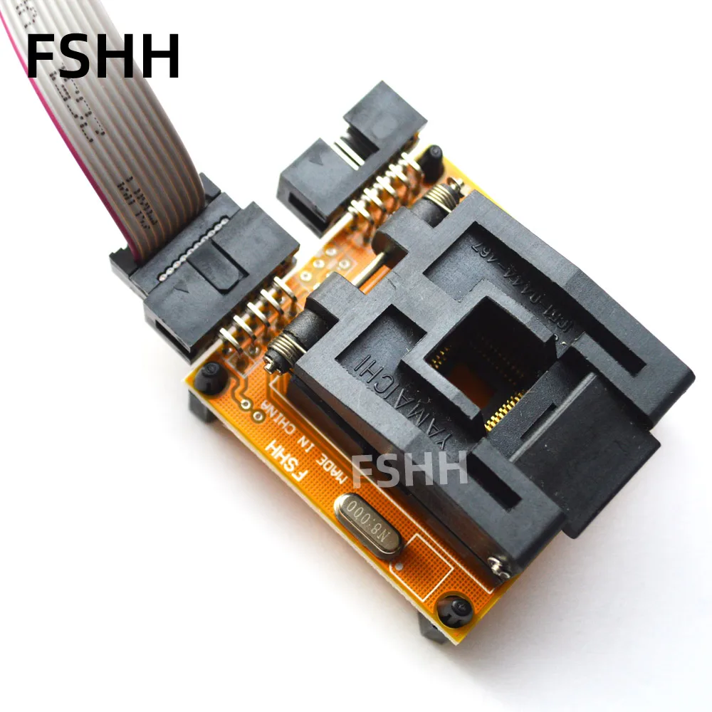 مبرمج USB ذكي عالي السرعة CH2015 + محول QFP44 لـ mega8 mega48 mega64 mega8515 mega32u4