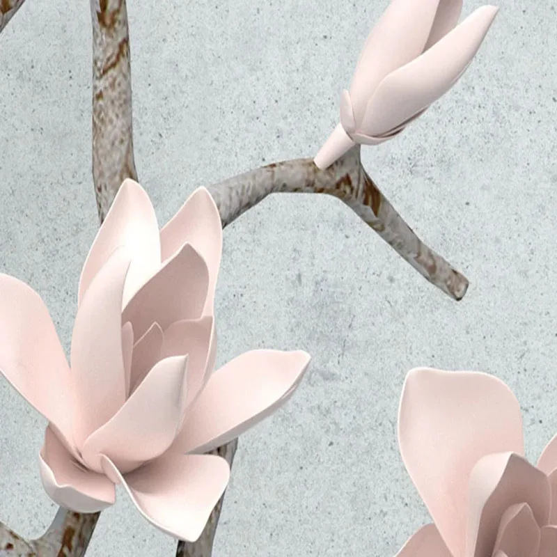 Papel tapiz 3D estéreo moderno Rosa Magnolia rama de árbol foto murales de pared sala de estar TV sofá dormitorio decoración del hogar fondo Fresco