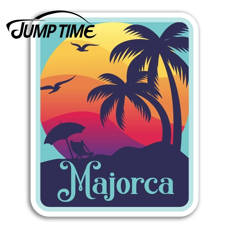 Jump Time for Majorca Vinyl Stickers Spain Travel Fun Sticker Laptop Luggage Decal Window Tank Waterproof Car Decoration