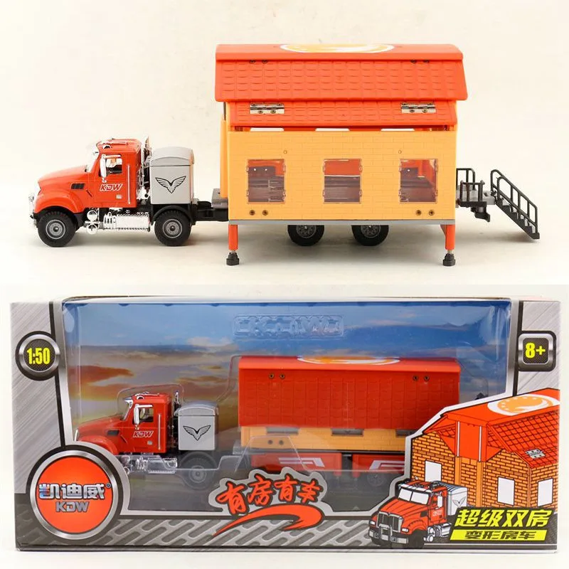 1:50 alloy Travel container truck model,high-quality double room car toy,deformed double-layer RV,free shipping