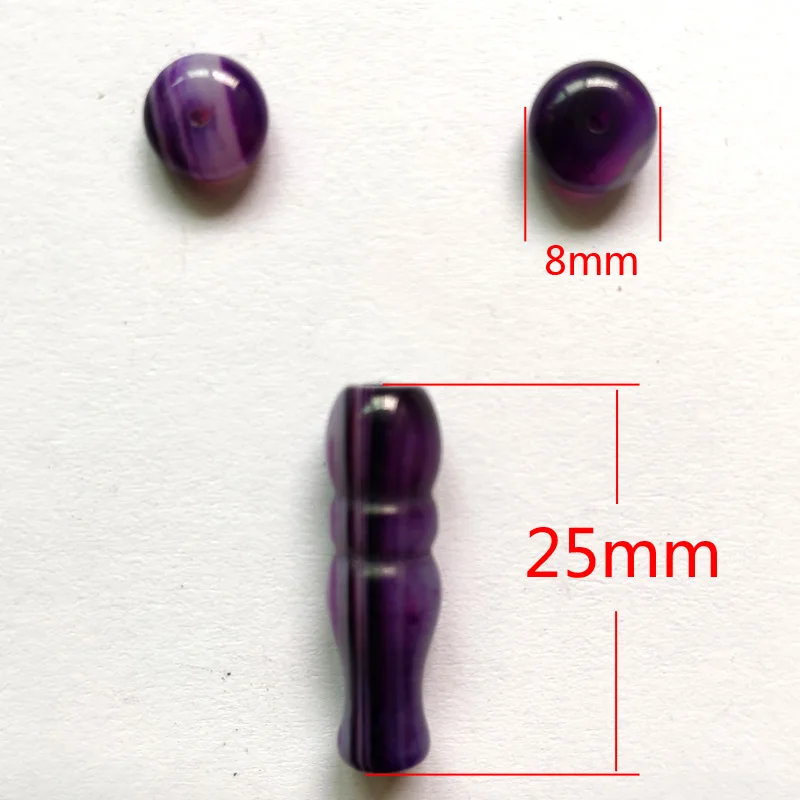10 PCS Natural Agate Accessories Beads Muslim Bracelet Tasbih Allah Blue Agate Septum Necklace Accessories Bracelet Stone