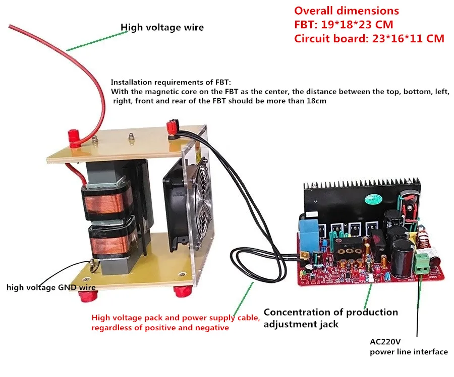 1000Wแรงดันไฟฟ้าและความถี่โอโซนปรับแหล่งจ่ายไฟเหมาะสำหรับ 100G Ozone Generator