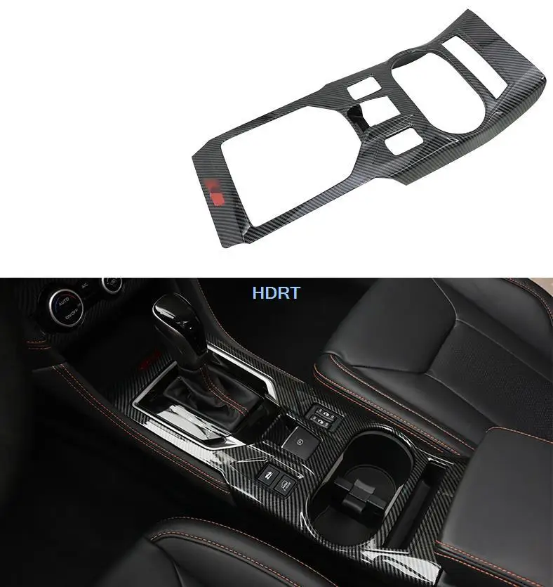 For Subaru XV 2018 2019 2020 2021 Carbon Fiber Car Interior Gear Shift Panel Cover Trim Molding Strip Accessories