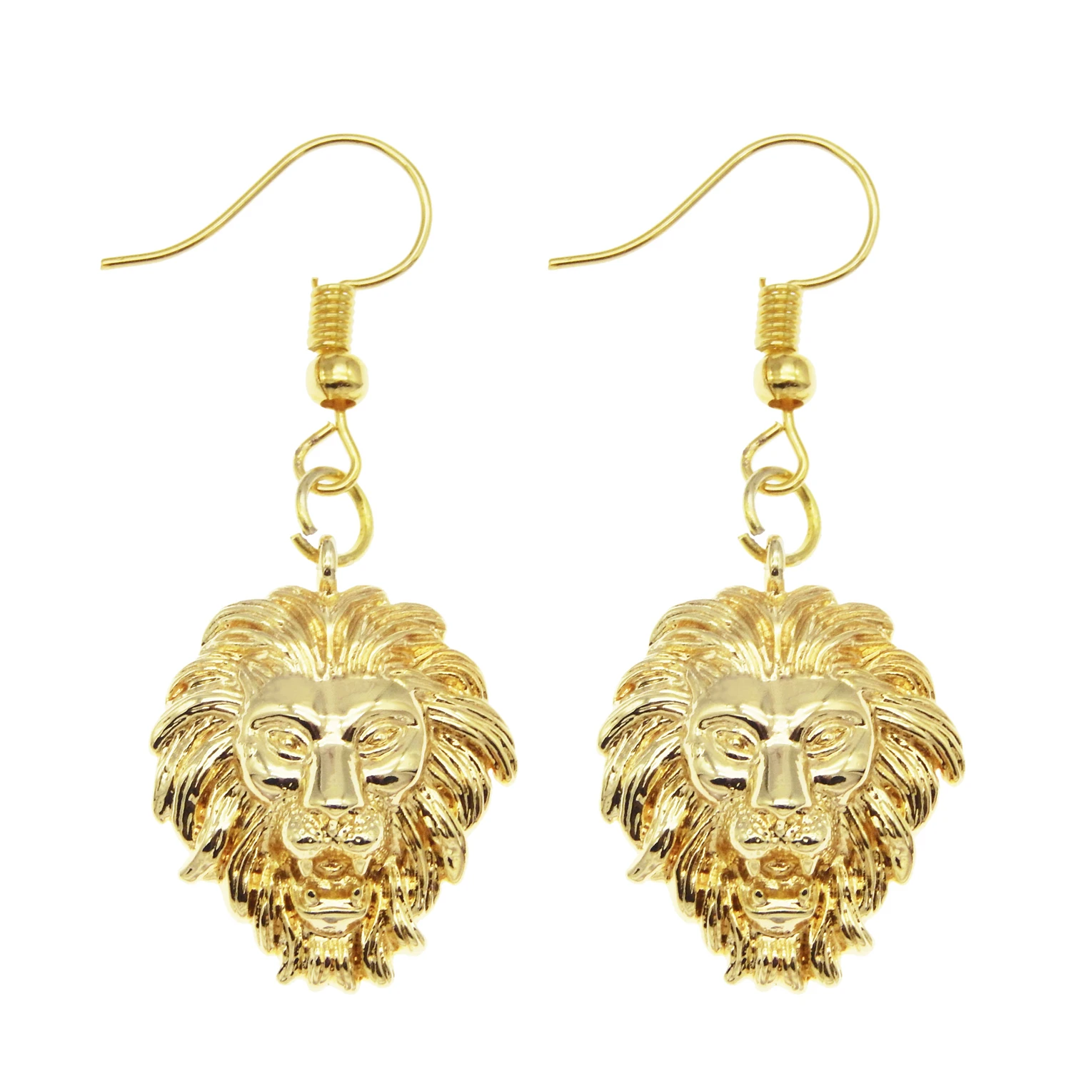 2PCS Classic charm Lion Head Pendant earring Charms For Pretty Woman's Jewellery DIY Bracelet Making Accessories Supplies