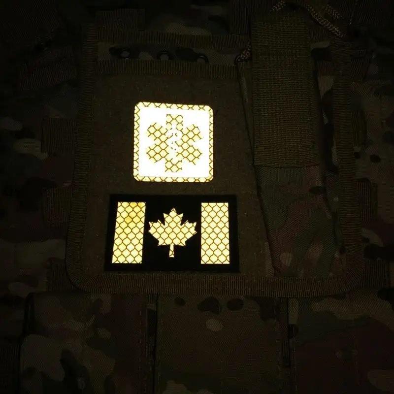 Medic Reflective Embroidery Patch Armband Badge Red Cross Decorative Sewing Applique Embellishment Tactical Patches