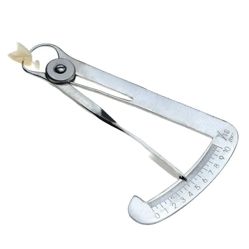 Dental Gauge Caliper Dental Caliper for Metal Wax Dental Lab Stainless Steel Dentist Metal Wax Thickness Measurement Ruler Tool