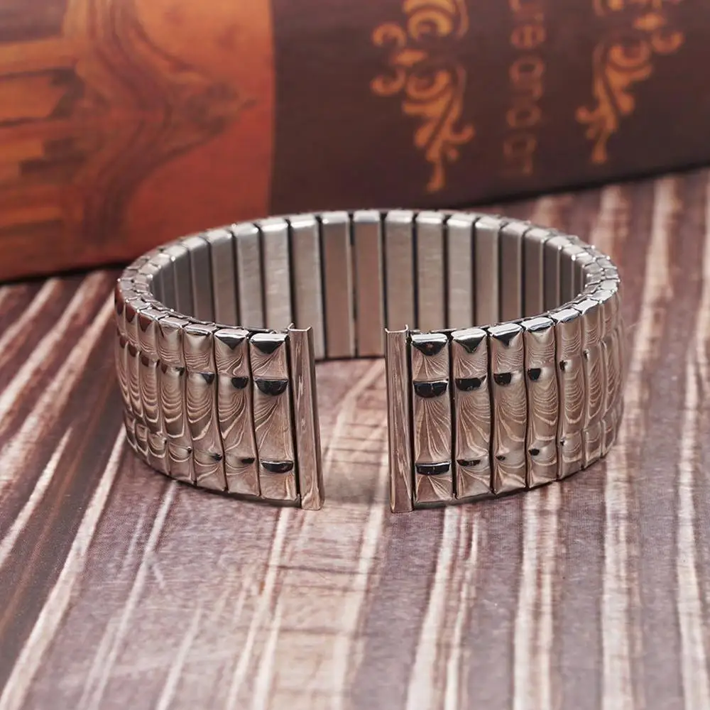 20mm Steel Watchband Stretch Expansion Women Men Watch Band Tension Gold Silver Strap Bracelet Hot Watches Accessories