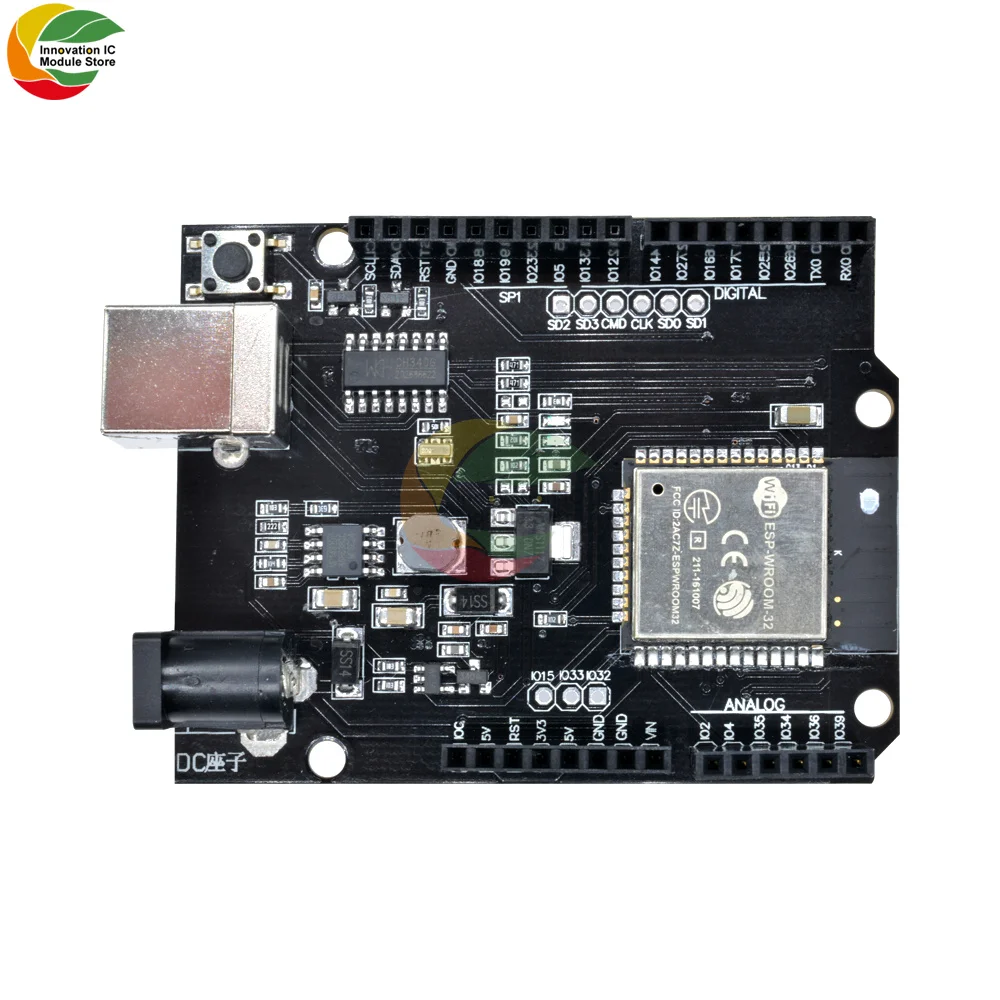 Mini D1 R32 ESP32 Bluetooth Wireless WIFI Development Board Module CH340 Black USB Type B Adapter Port for Arduino R3 Wemos