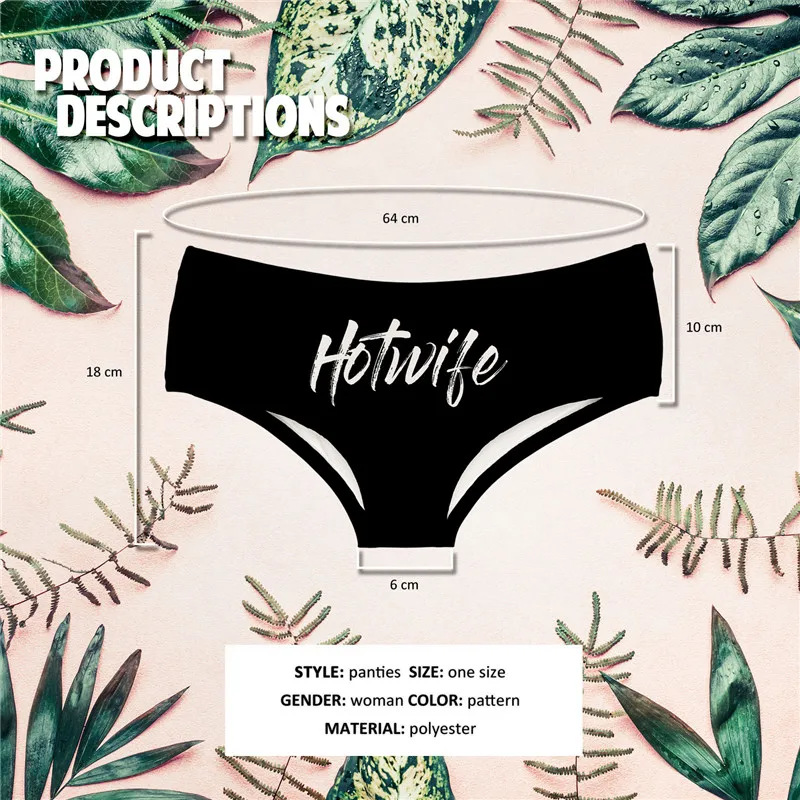 DeanFire Super Soft 3D Panties Underwear Women HOTWIFE Funny Print Kawaii Push Up Sexy Briefs Lingerie Thong for Female