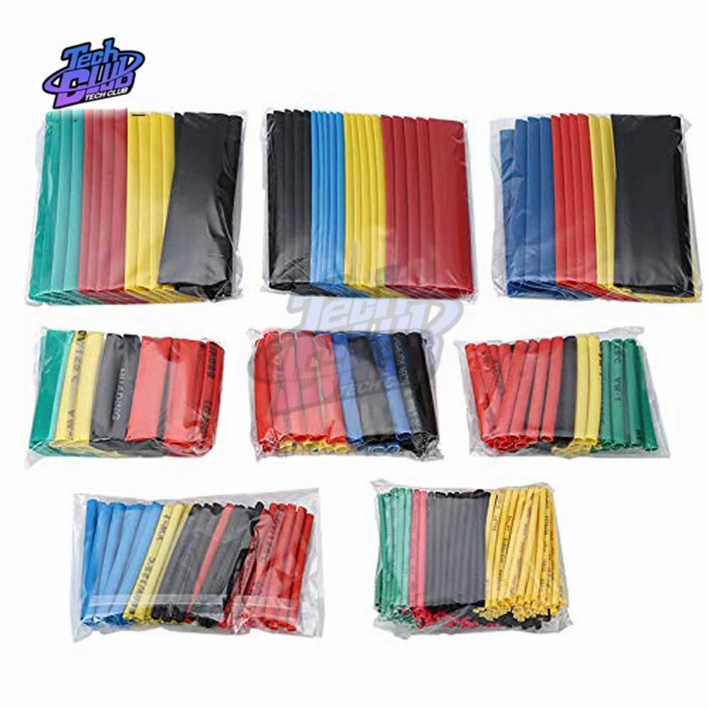 400 pz/lotto Set di tubi termorestringenti in poliolefina 8 dimensioni 1-14mm 2:1 tubi termorestringenti isolamento cavo termoretraibile