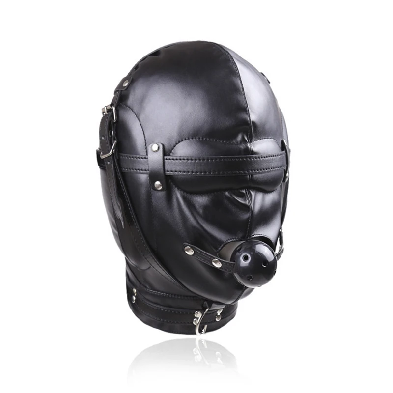 2023 New BDSM Bondage Mask With hollow Mouth Gag SM Totally Enclosed Hood Sex Slave Head Hood Sex Toys For Couples Sex product