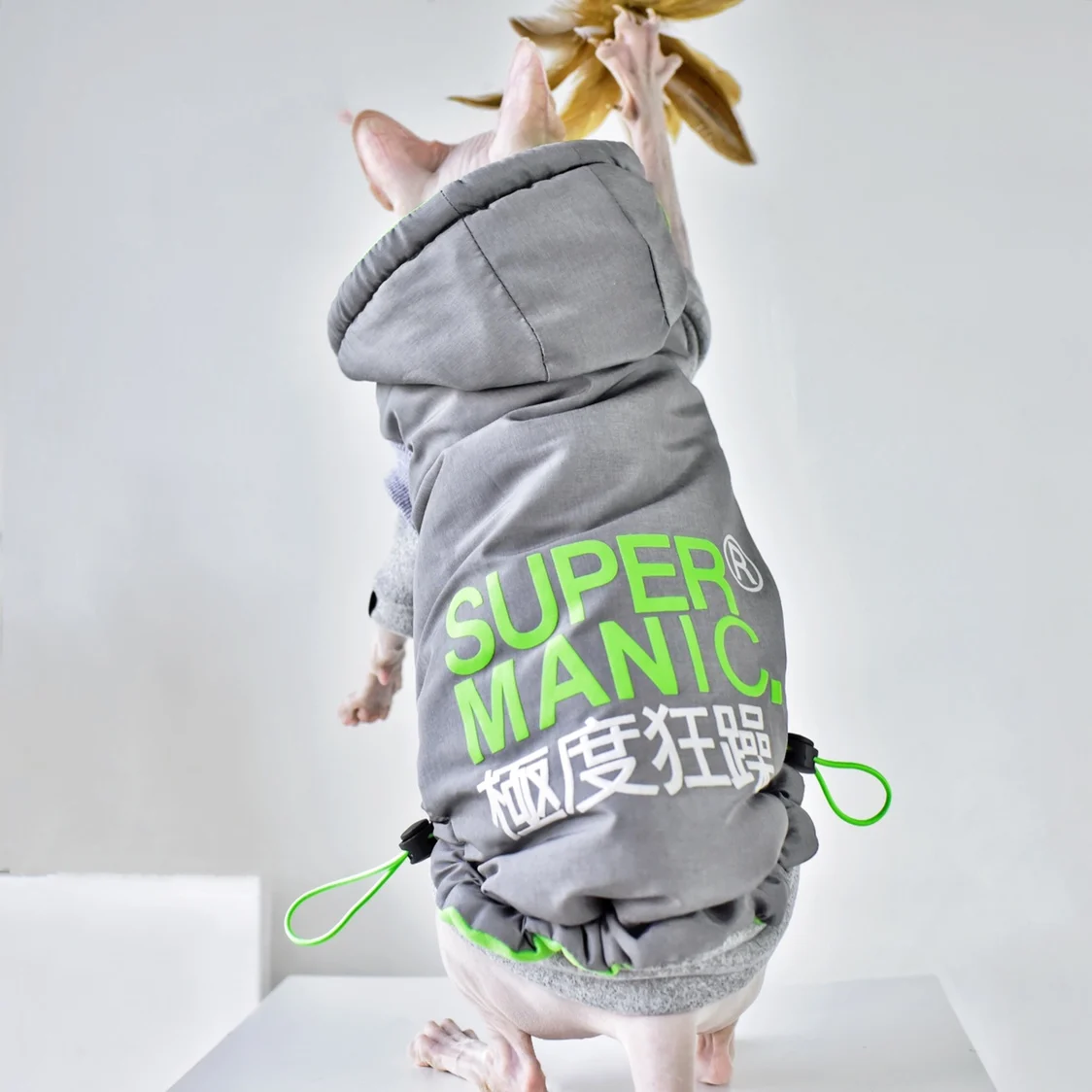 Sphynx Cat Clothes Extreme Jacket Windproof Hairless Cat Clothes Winter Thicken Jacket for Small Cats and Dogs