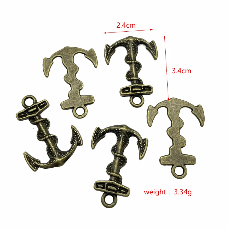 10pcs popular anchor pendant, DIY handmade necklace, bracelet connecting piece pendant, wholesale jewelry accessories