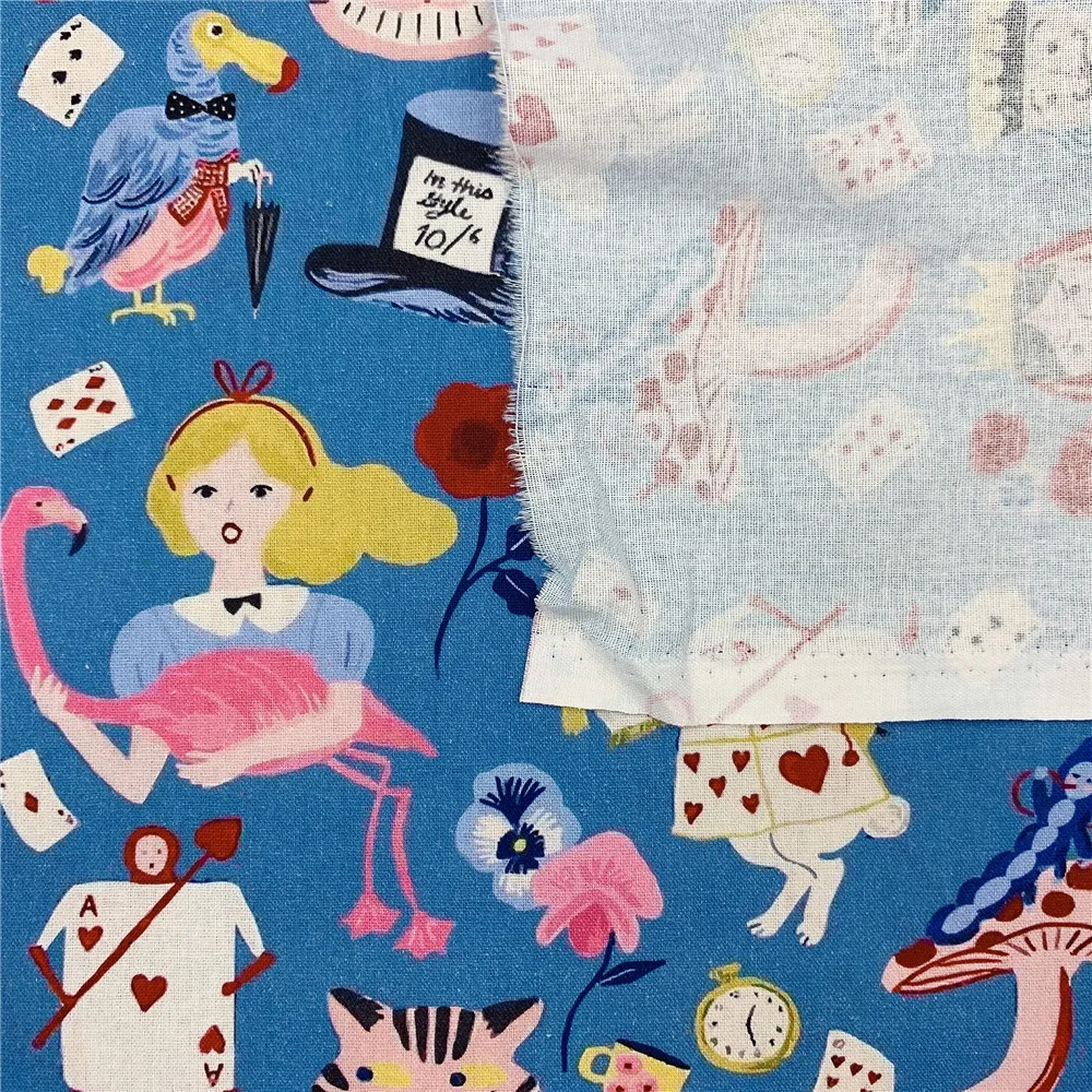 Cartoon Poker Alice 100% Cotton Fabric Material Patchwork Sewing Fabrics Quilt Needlework DIY Cloth baby mask Material