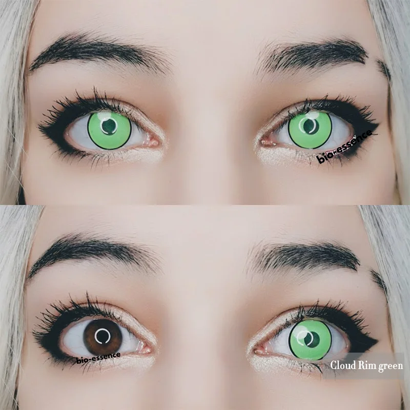 1Pair 1Year Use Pink Lenses Anime Colored Eye Contacts for Cosplay Makeup Colored Contacts Non Prescription Eye Lens With Color