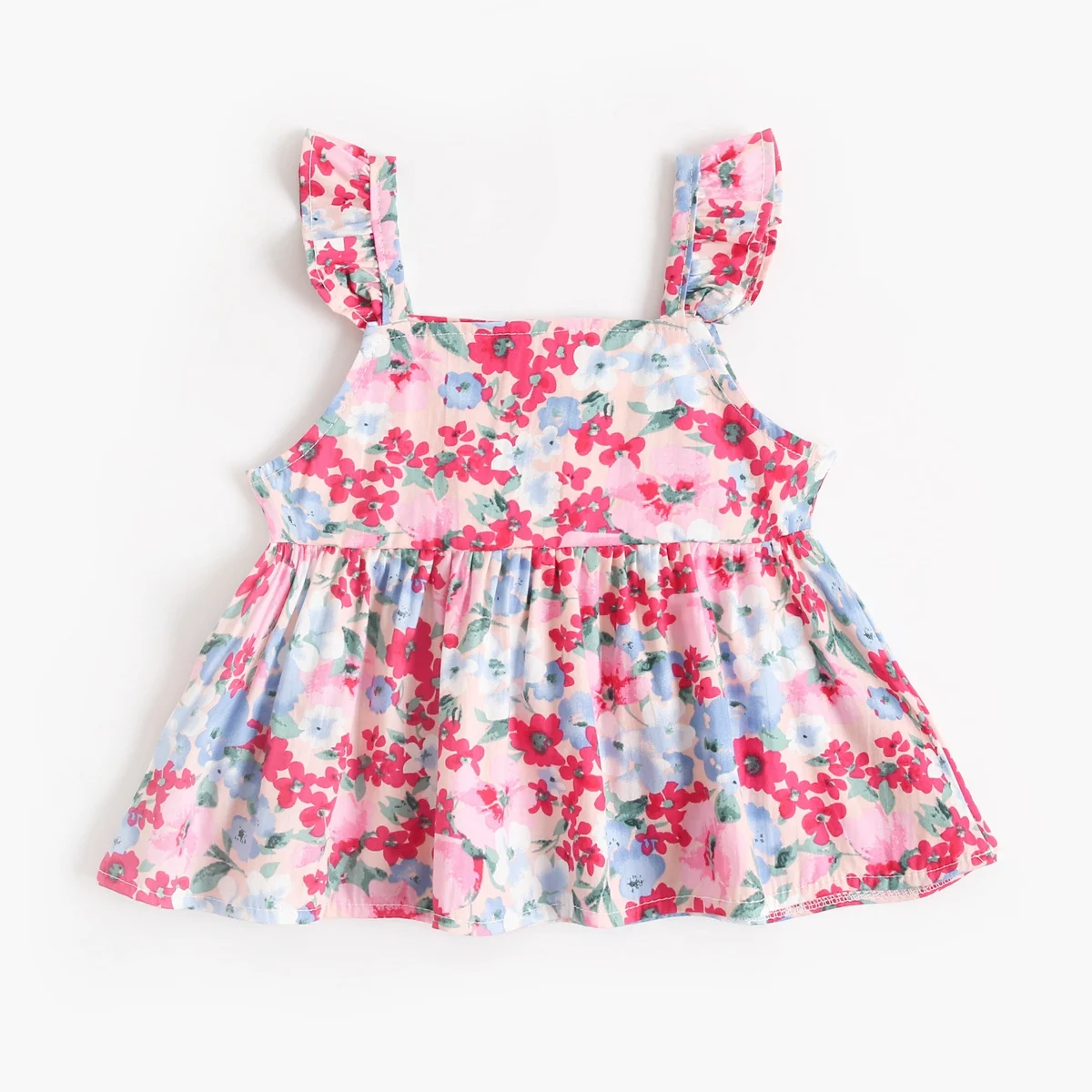 Sanlutoz-Conjuntos de ropa Floral para niñas, Tops informales sin mangas y pantalones cortos, ropa bonita para niños pequeños