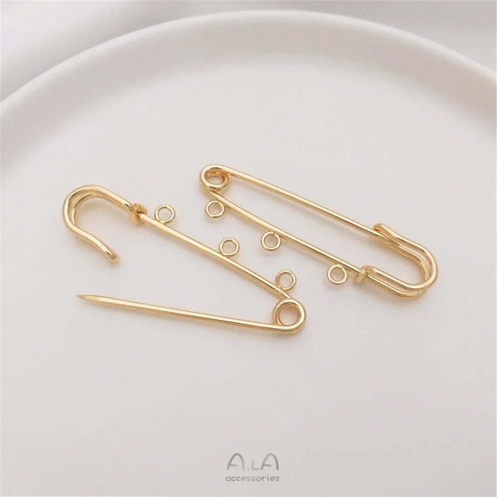 18K Gold Plated brooch clasp brooch color preservation accessories DIY handmade materials