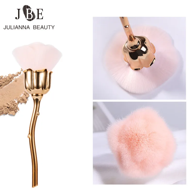

1pcs Rose Shape Nail Brush Cleaning Remove Dust Powder Nail Art Manicure Pedicure Soft Remove Dust ABS Clean Brush For Nail Care