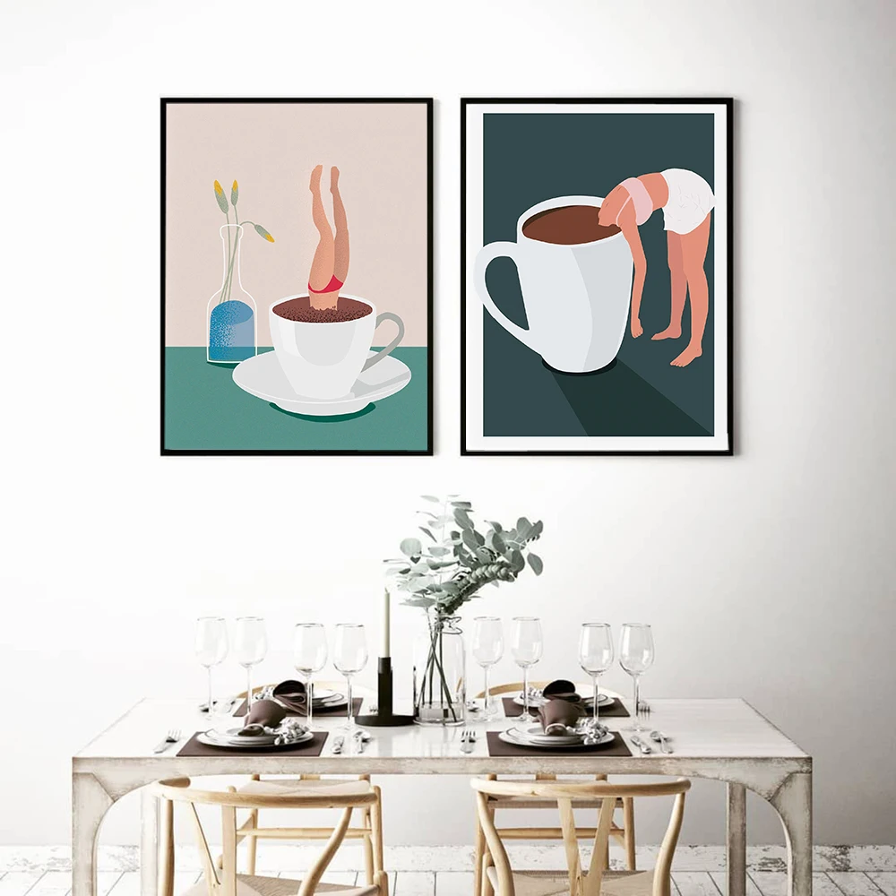 

Good Morning Coffee Poster Coffee Lovers Canvas Painting Wall Art Pictures and Prints Nordic Modern Cafe Kitchen Home Decor