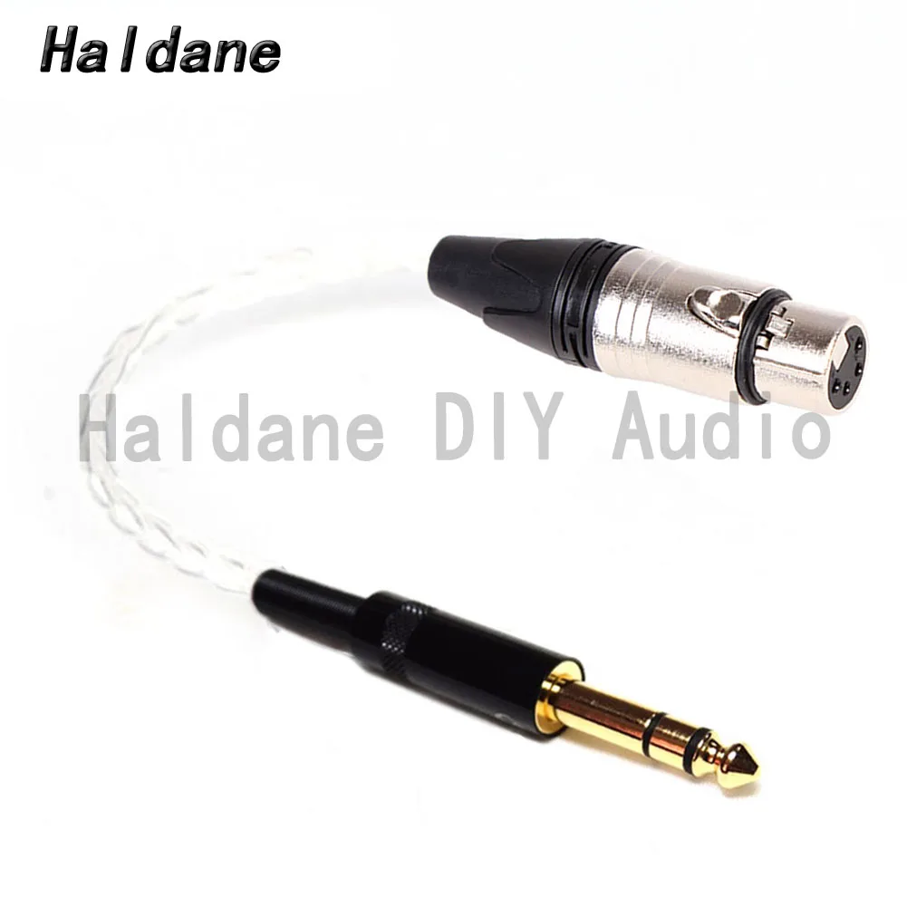 Haldane HIFI DIY 1/4 6.35mm TRS Male to 4pin XLR Balanced Female Single Crystal Silver Plated Audio Adapter Connector Cable