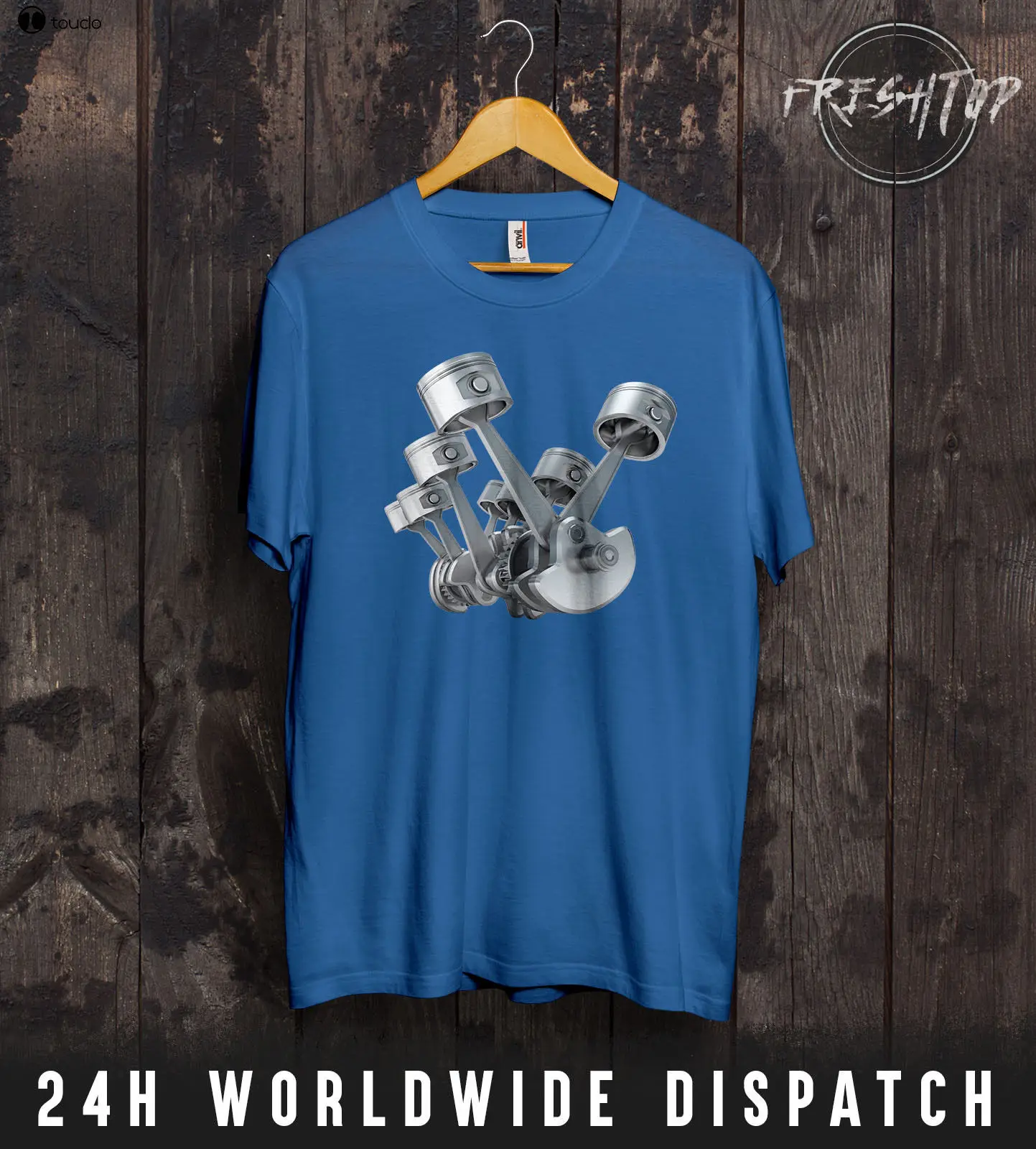 Print Men T Shirt Summer Engine Pistons Cylinders T Shirt Car Mechanic Motor Parts Engineer Gift Present T-Shirt