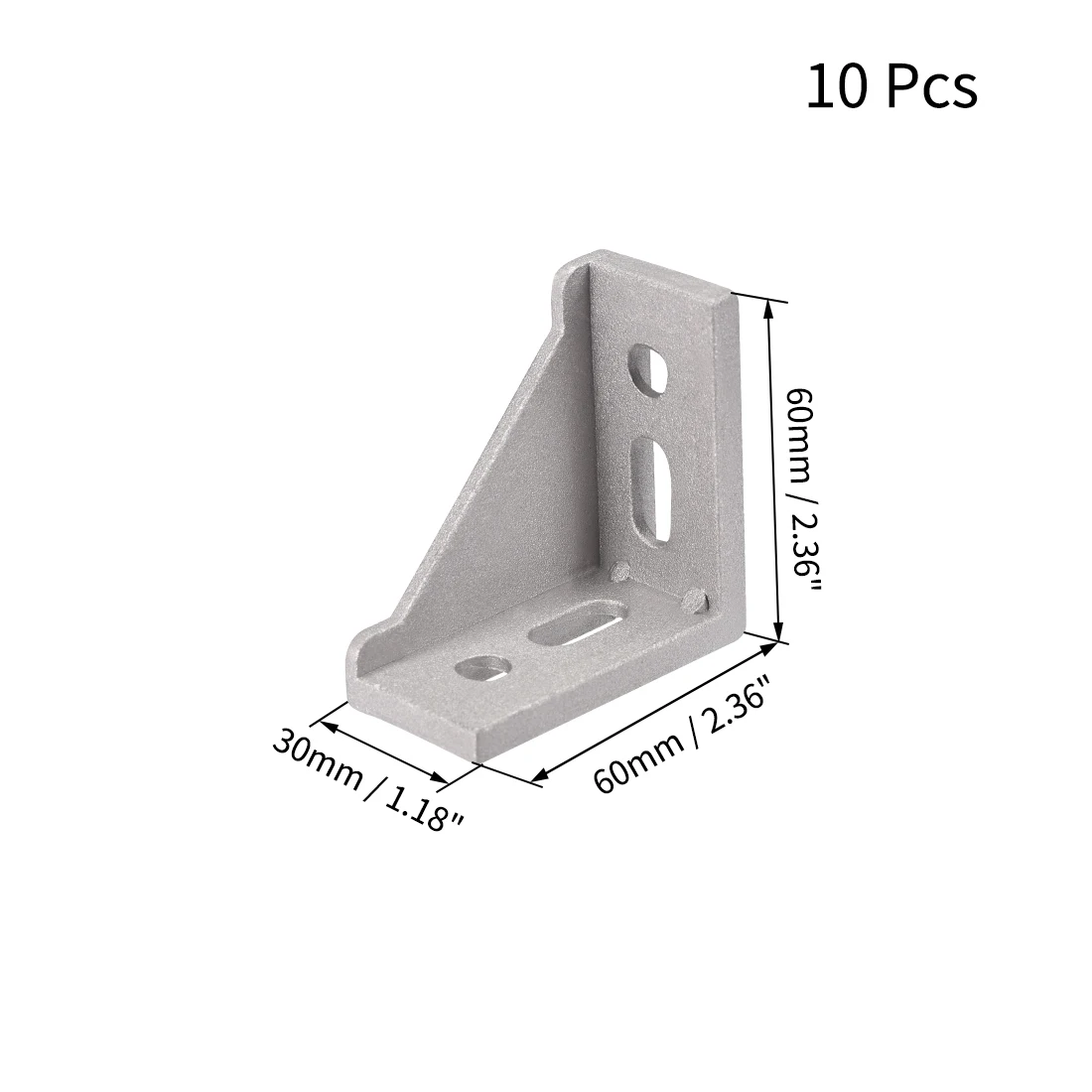 Imagem -02 - Uxcell-prata Canto Suporte para Série 3030 Perfil de Alumínio 10 Pcs 3060