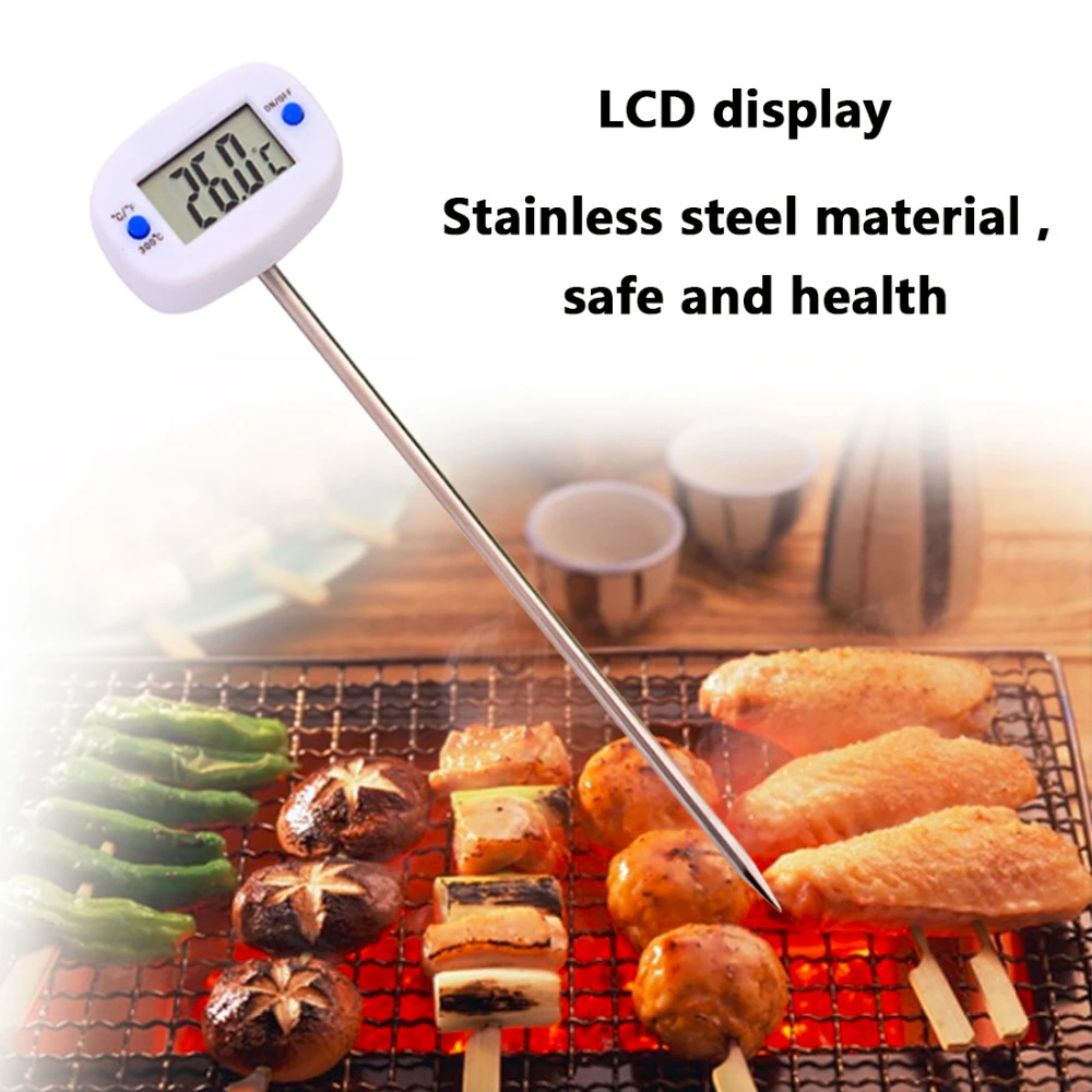 Rotatable Digital Food Thermometer BBQ Meat Thermometer C/F Switch for Oven Milk Water Oil Kitchen Cooking Tool Electronic Probe