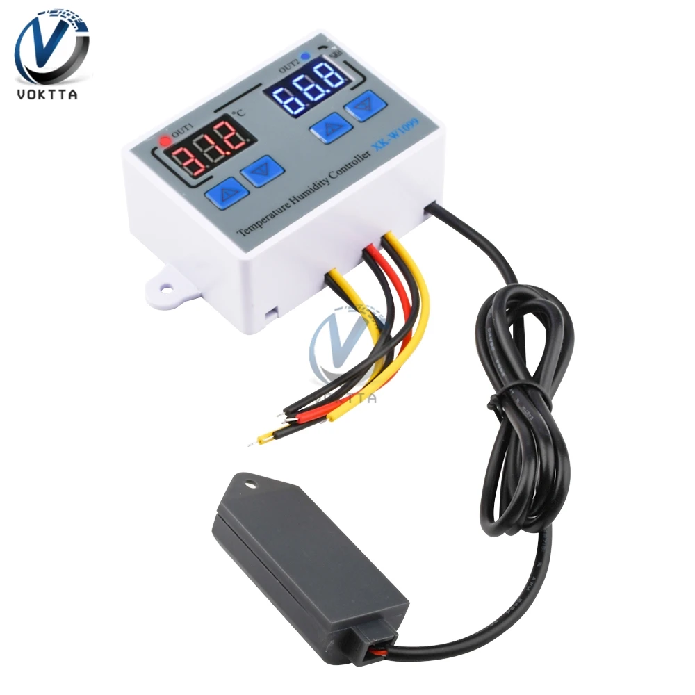 Incubatore del regolatore dell'umidostato del termostato di cc 12V 24V di ca 110-220V del regolatore di umidità di Digital dell'esposizione doppia XK-W1099