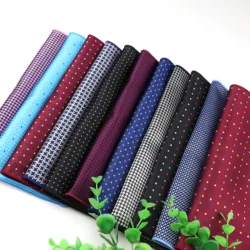 Men's Handkerchief Polka Dot Plaid Woven Printing Pocket Square Hankies Business Casual Polyester Hanky