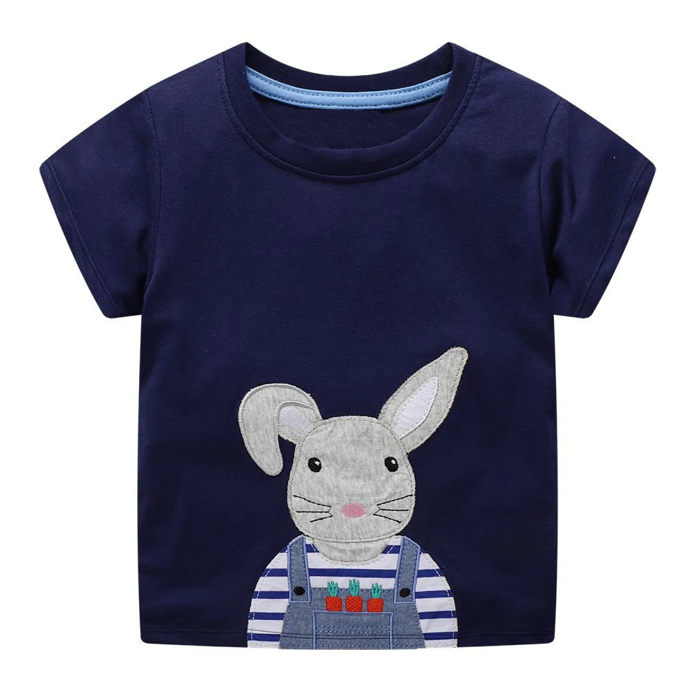 Fashion New Cartoon Kids T Shirt Children Bunny T-shirt Boys Girls Unisex Rabbit Tees Tops Baby Summer Clothes camisetas