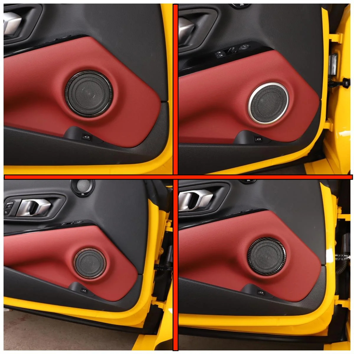 For Toyota Supra 2019-2021 ABS Carbon Inner Door Speaker Tweeter Ring Cover 4 Piece Decorate Protection Trim ST Car Accessories