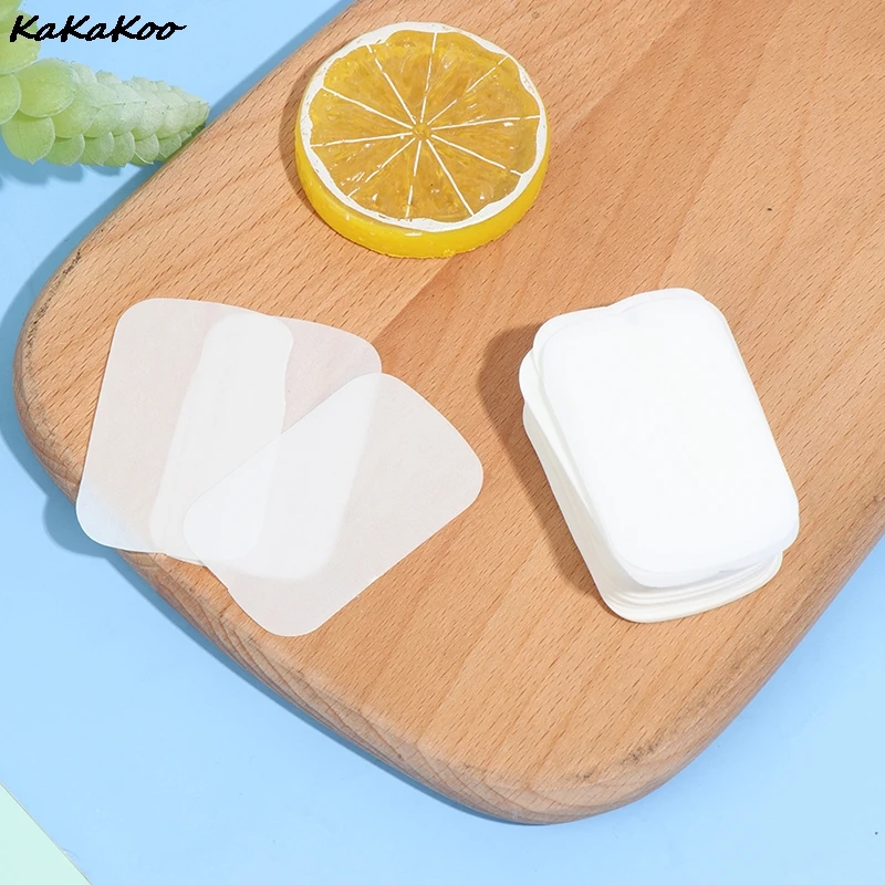 100Pcs/Box Travel Hand-washing Soap Paper Multifunctional Aroma Sliced Cleaning Paper Disposable Boxed Mini Soap